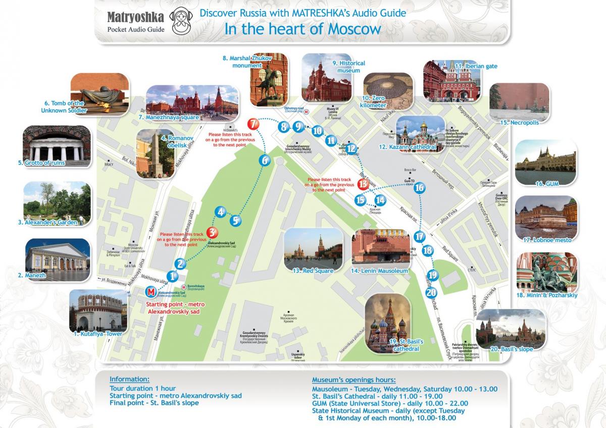 Moskva cestovnej mape
