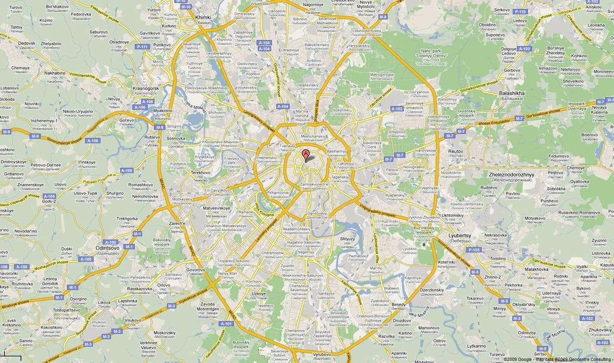 Moskva diaľnici mapu
