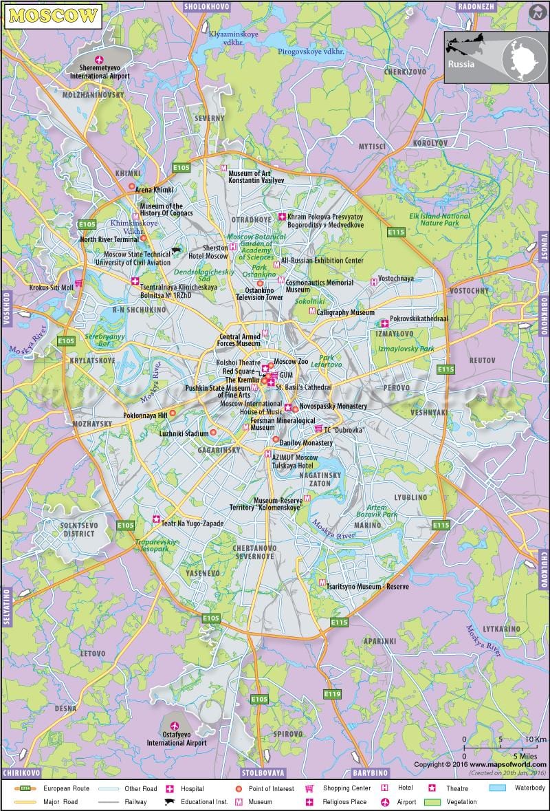 Moskva na mape