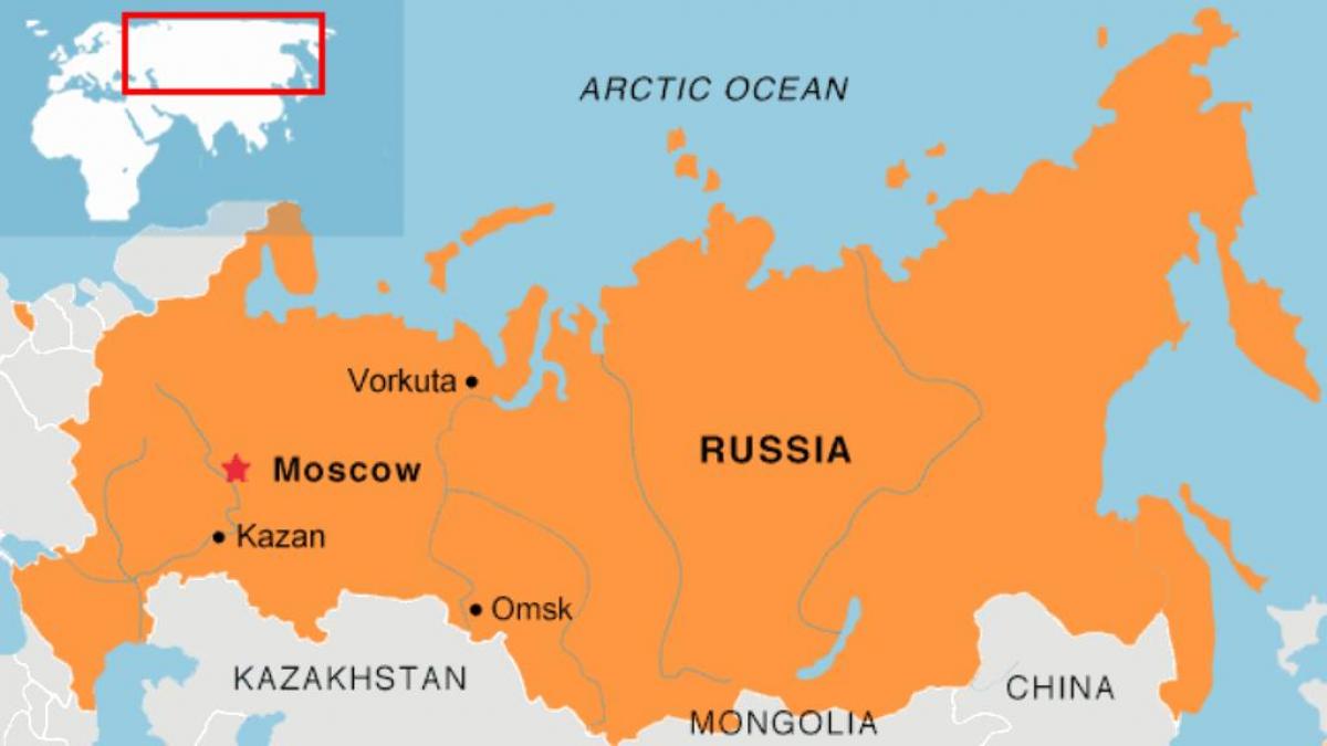 Moskva polohu na mape
