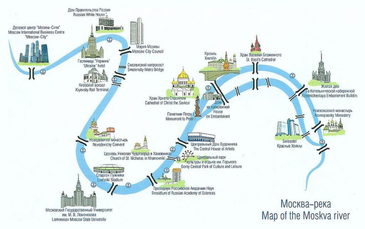 Moskva rieky mapu