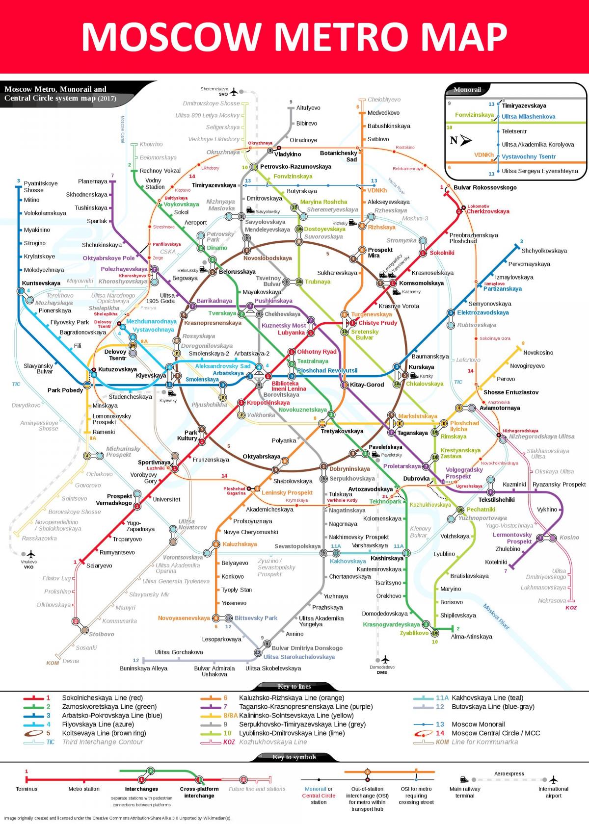stanica metra v Moskve mapu