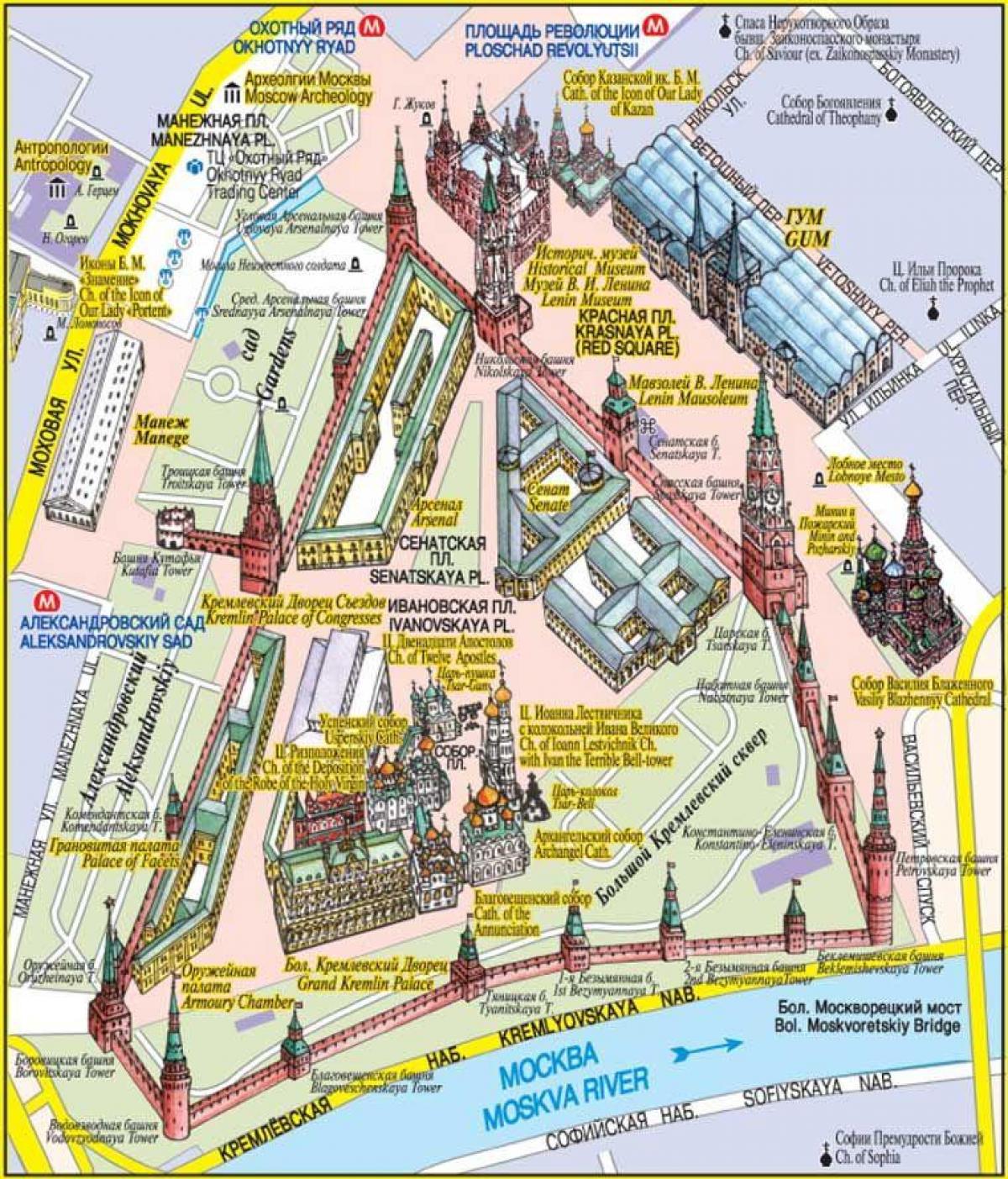 Červené Námestie v Moskve mapu