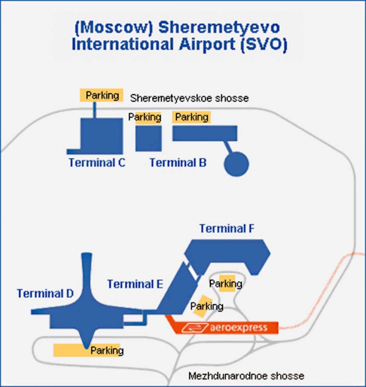 Šeremetěvo terminálu mapu