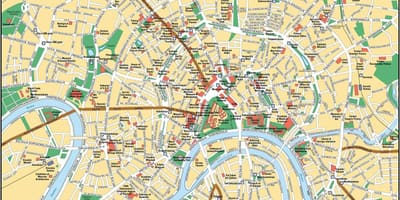 Mapa Moskvy v angličtine
