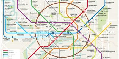 Mapa Moskvy metro anglický a ruský
