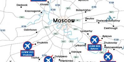 Mapa Moskvy letiská