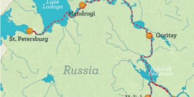 Mapu Petrohradu do Moskvy plavby